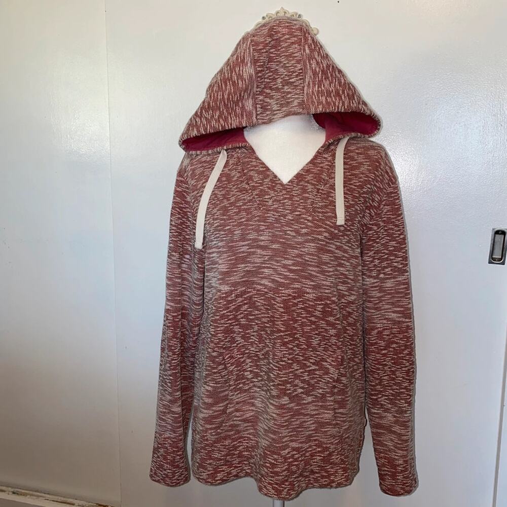 Womens Hang Ten pull-over mauve hoodie /poncho with pockets Large